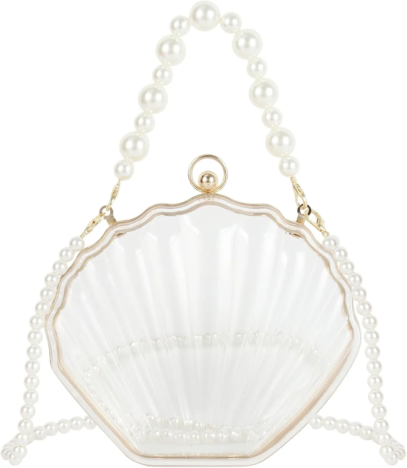 Women Seashell Evening Bag Purse Mermaid Chain Strap Clutch Handbag Shoulder Bag