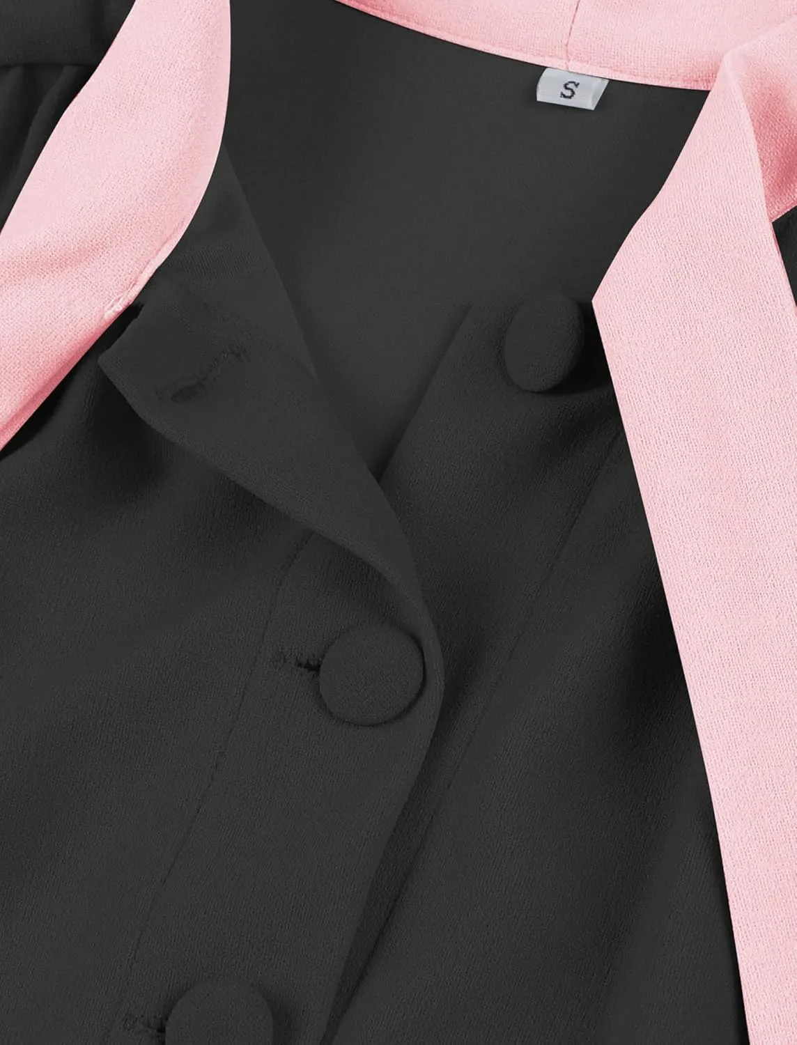 Women Short Sleeve 1950s Retro Vintage Cocktail Swing Dresses Buttons Bow Tie Neck 1940s 1960s Dress 50s Office Work Dress