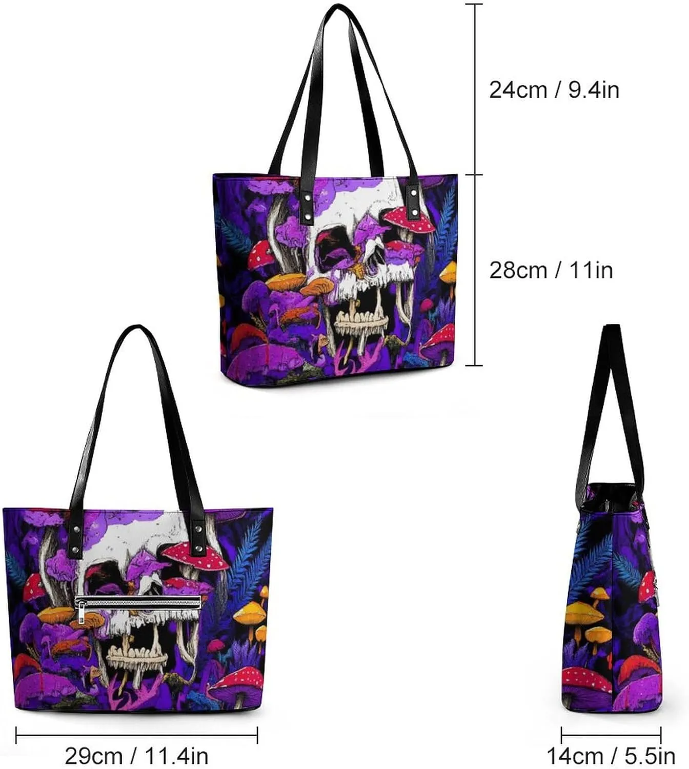 Women Tote Bag PU Leather Travel Shoulder Bags Casual Handbags
