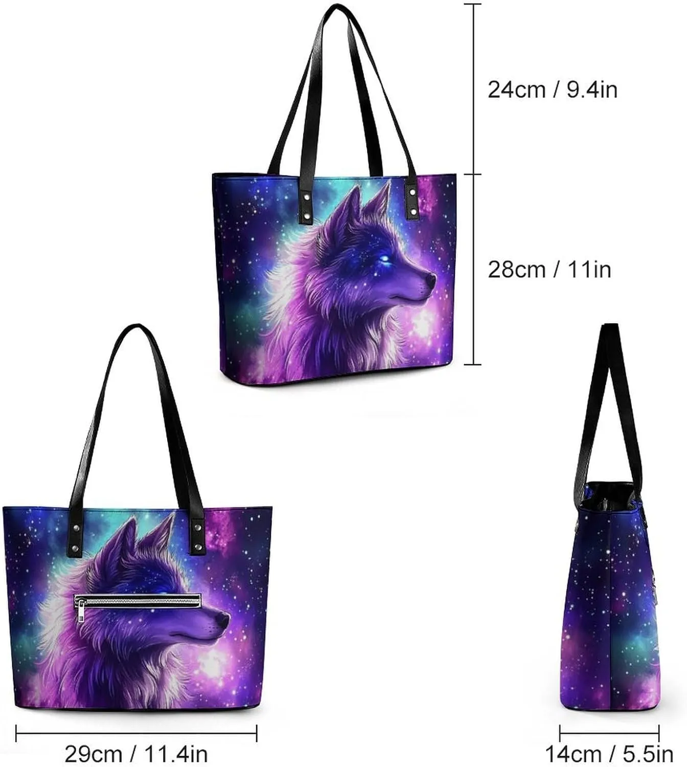 Women Tote Bags Casual Handbags PU Leather Shoulder Travel Bag
