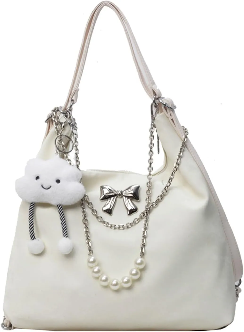 Women's Aesthetic Crossbody Bag Cute Bag Handbag Tote Bag Shoulder Bag Bag with Metal Chain Pendant