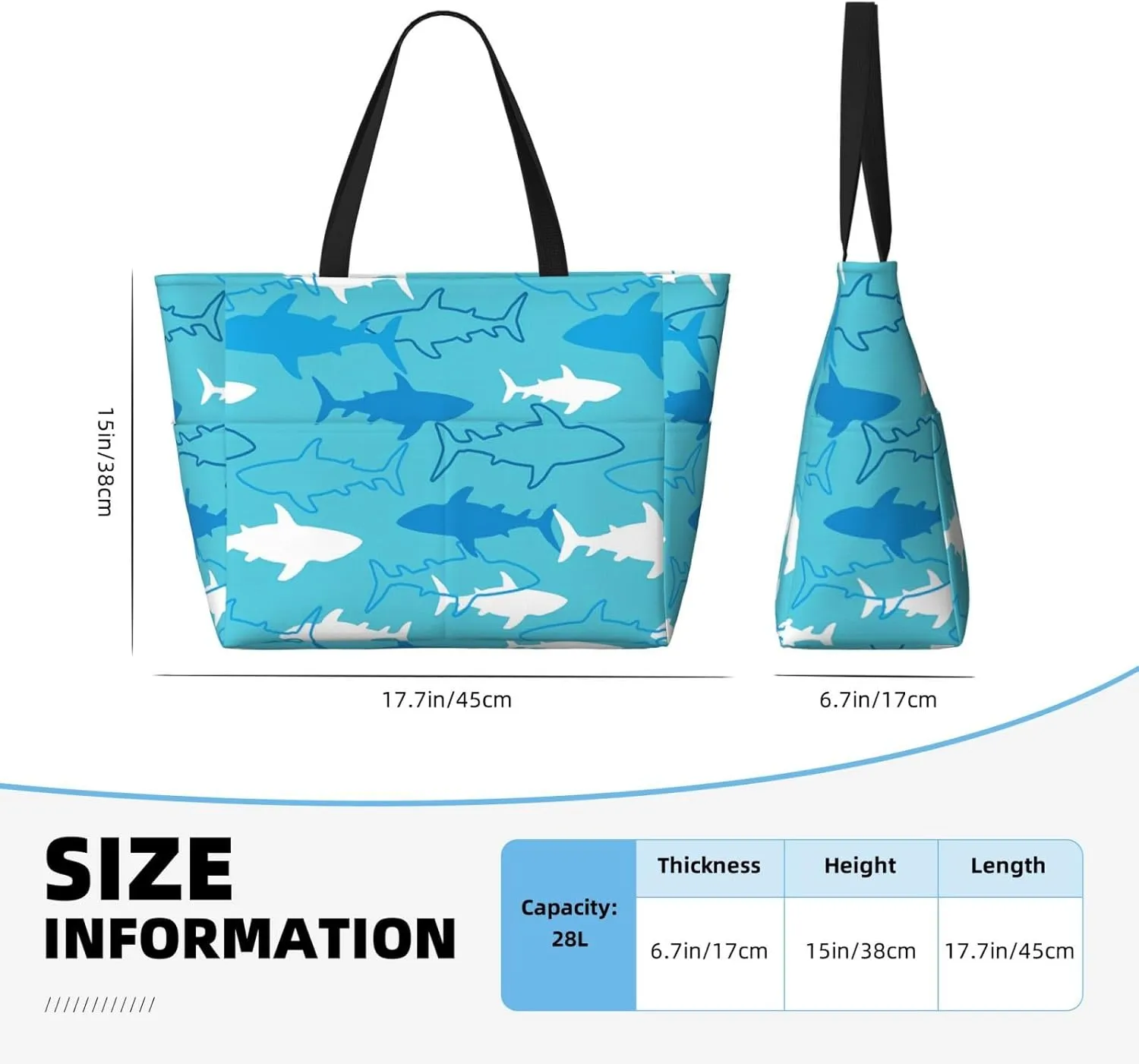 Women's Beach Travel Bags Large Waterproof Tote Bag with Pockets Sandproof Handbag for Beach Gym Vacation