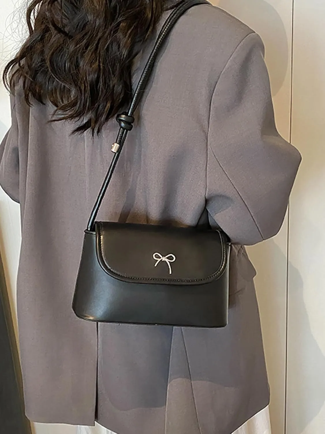 Women's Bow Crossbody Message Bags Saddle Retro Clutch Shoulder Handbags