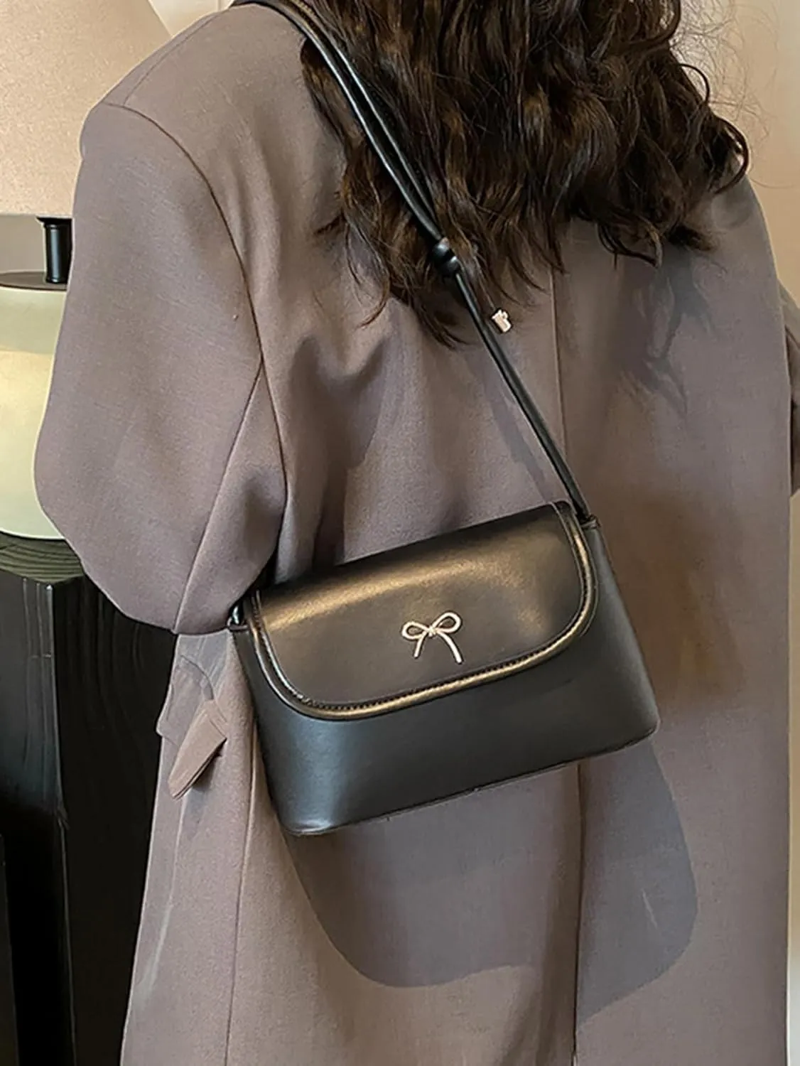 Women's Bow Crossbody Message Bags Saddle Retro Clutch Shoulder Handbags