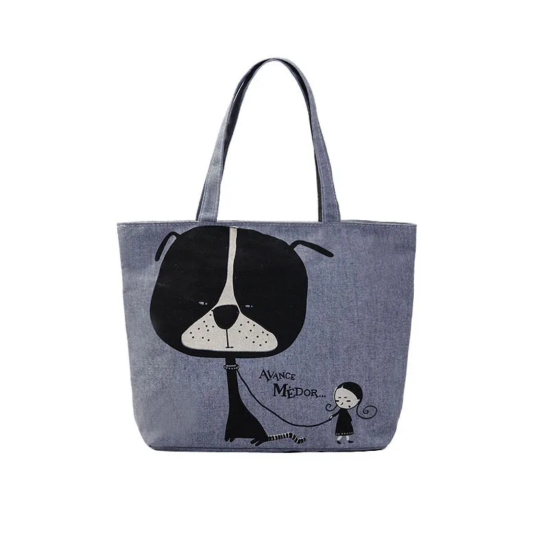 Women's Canvas Artistic Cloth Large Capacity Class Shoulder Bags