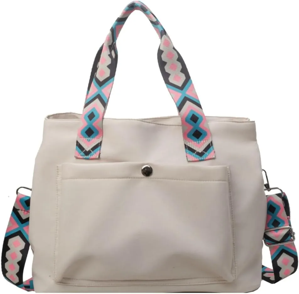 Womens Casual Nylon Tote Bags Canvas Shoulder Crossbody Bag Large Handbags Fashion Top Handle Purse Travel