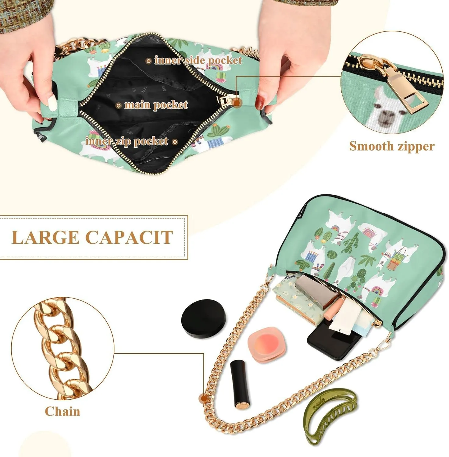 Women's Chain Bag, Shoulder Bag, Handbag Purse, Tote Bag, Fashion Underarm Bag