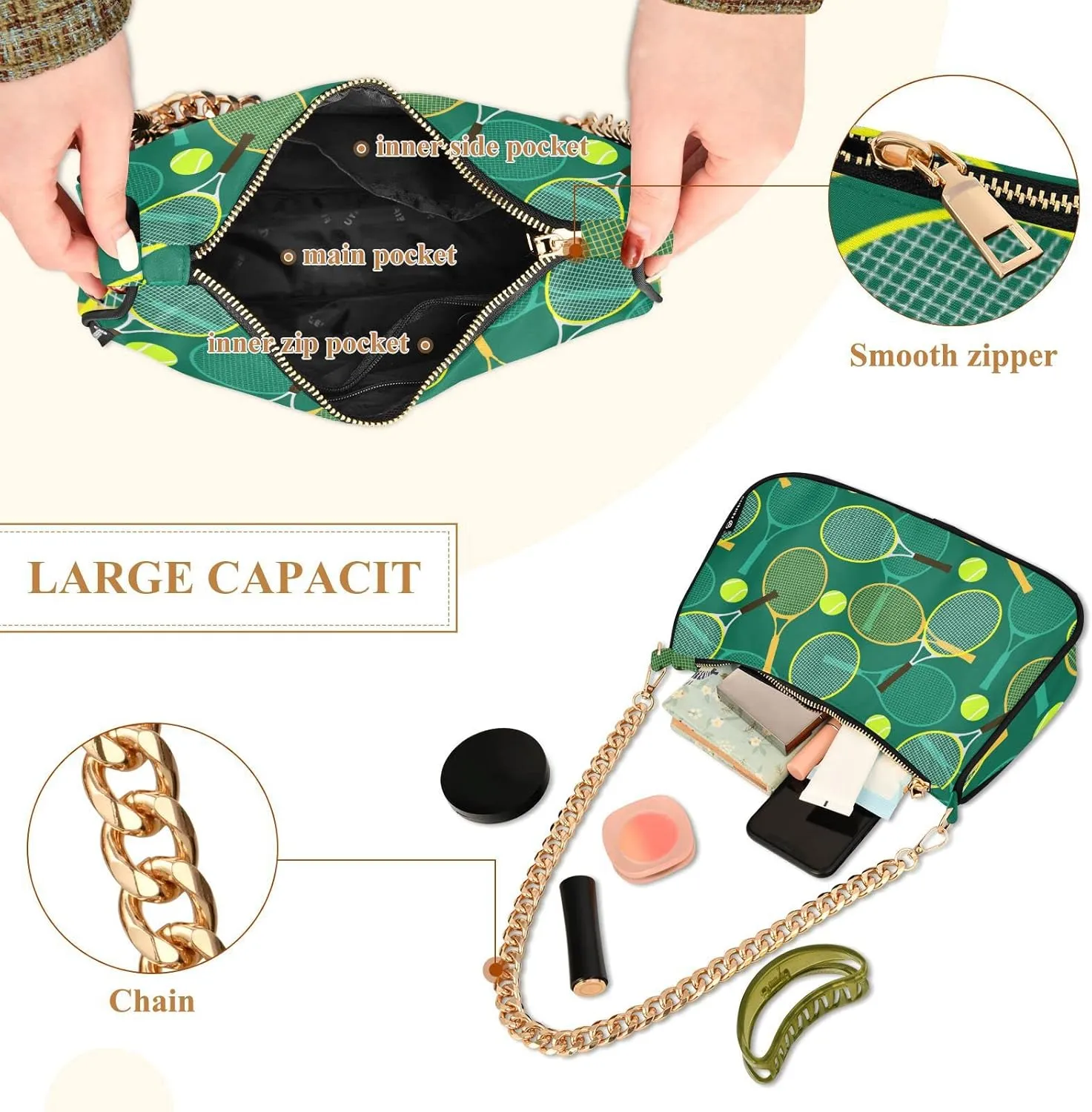 Women's Chain Bag, Shoulder Bag, Handbag Purse, Tote Bag, Fashion Underarm Bag