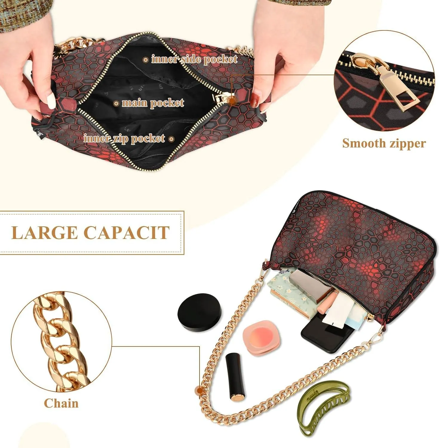 Women's Chain Bag, Shoulder Bag, Handbag Purse, Tote Bag, Fashion Underarm Bag
