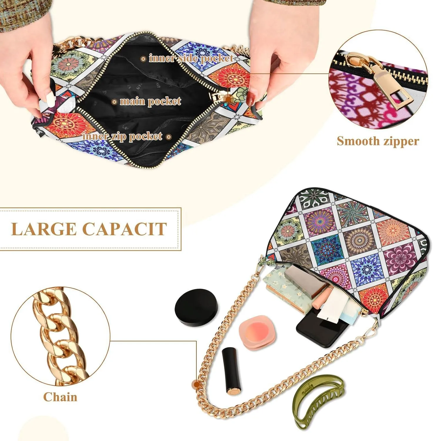 Women's Chain Bag, Shoulder Bag, Handbag Purse, Tote Bag, Fashion Underarm Bag
