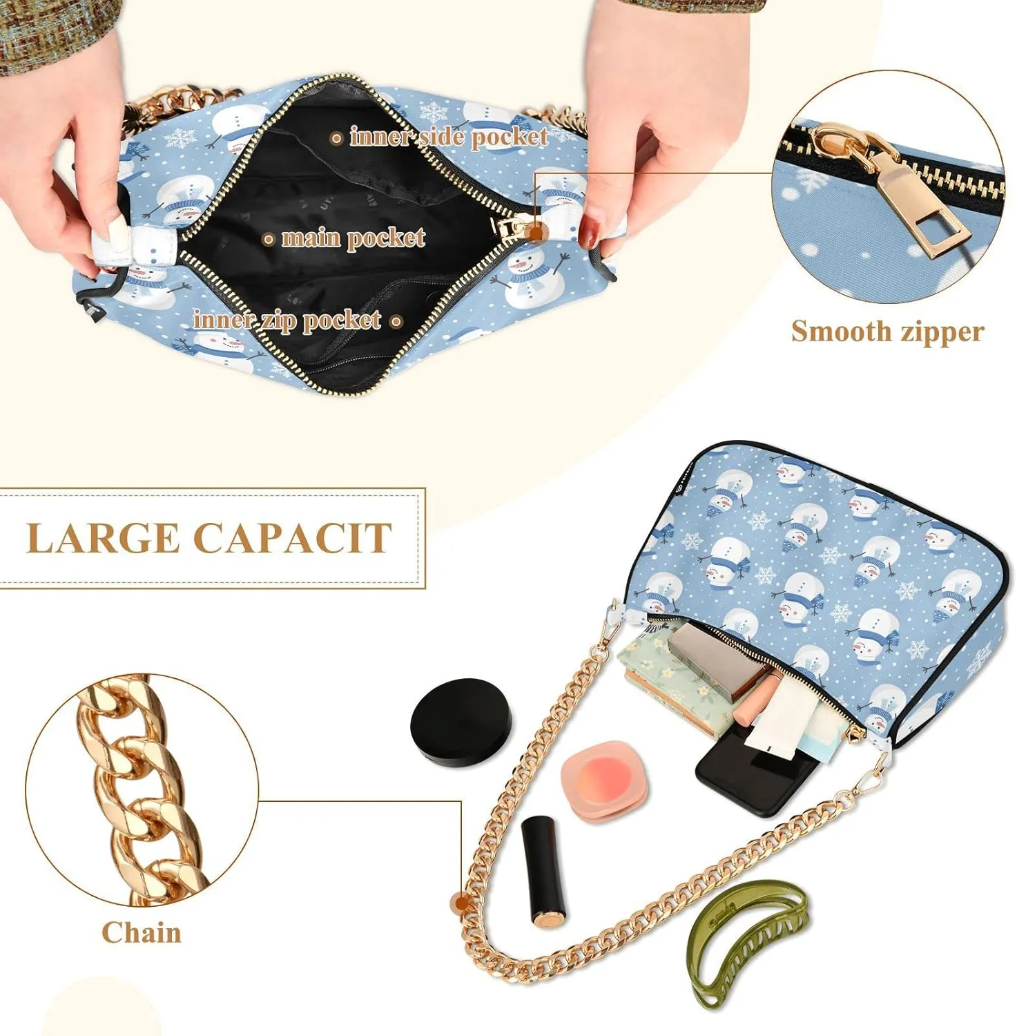 Women's Chain Bag, Shoulder Bag, Handbag Purse, Tote Bag, Fashion Underarm Bag