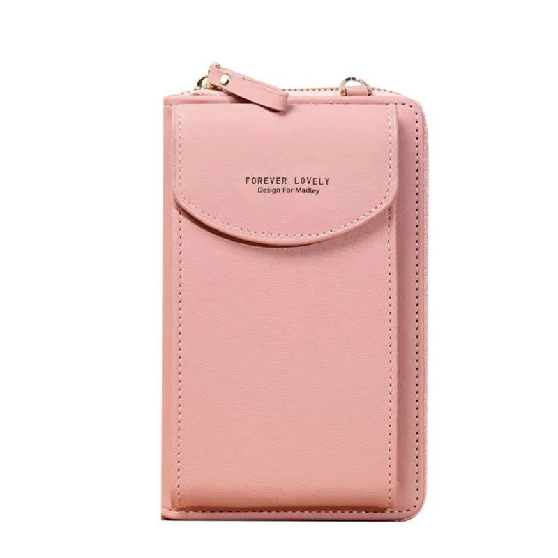 Women's Clutch Large Capacity Mobile Zipper Solid Phone Bags