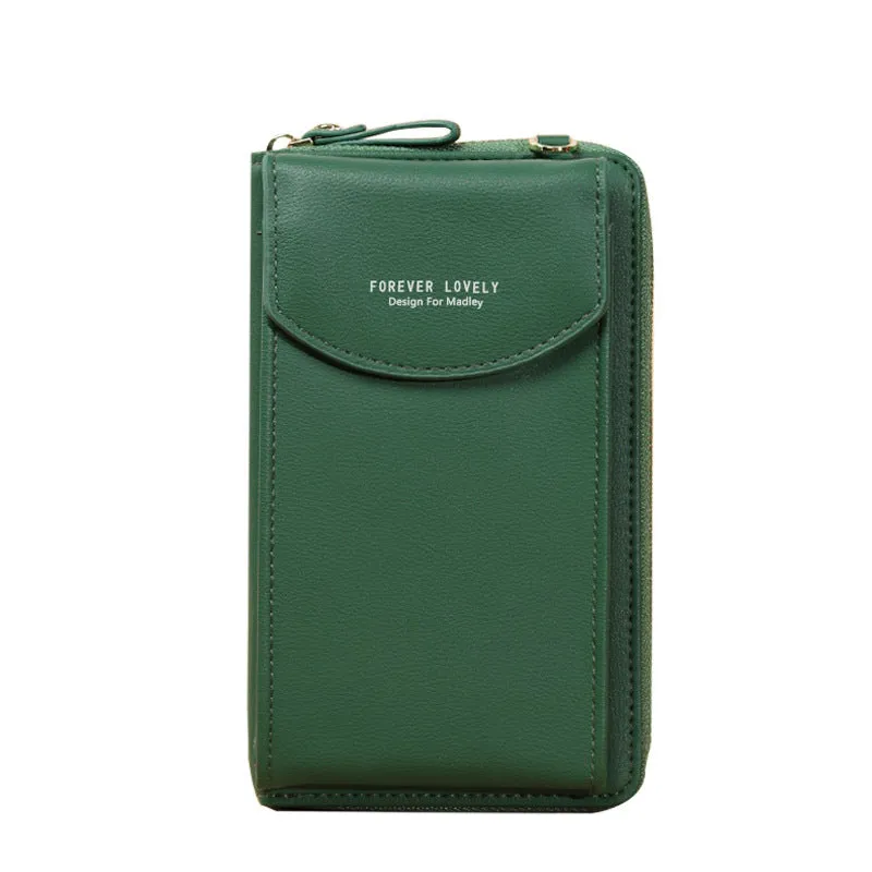 Women's Clutch Large Capacity Mobile Zipper Solid Phone Bags