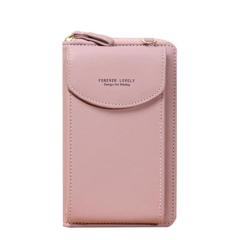 Women's Clutch Large Capacity Mobile Zipper Solid Phone Bags