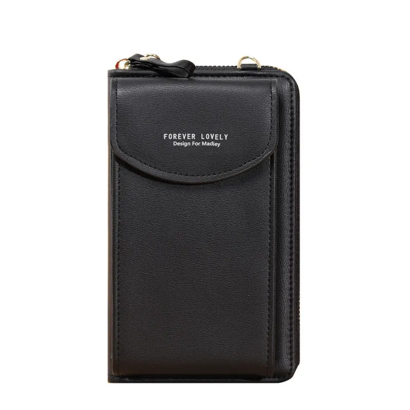 Women's Clutch Large Capacity Mobile Zipper Solid Phone Bags