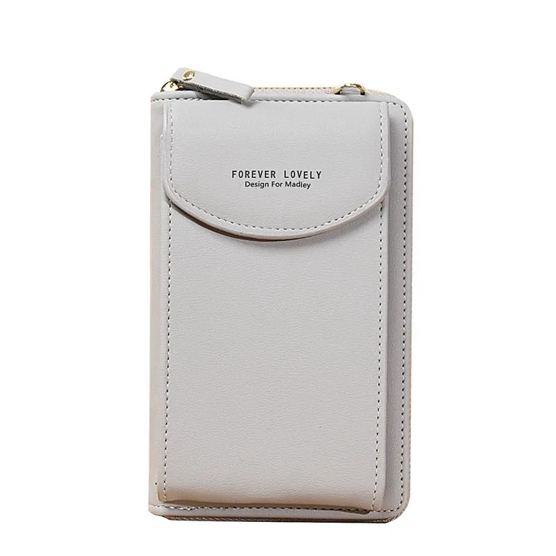 Women's Clutch Large Capacity Mobile Zipper Solid Phone Bags