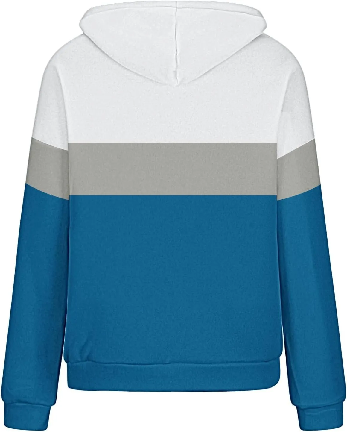 Womens Color Block Hooded Sweatshirts Casual Everyday Hoodies Long Sleeve Soft Loose Cozy Versatile Pullover Tops