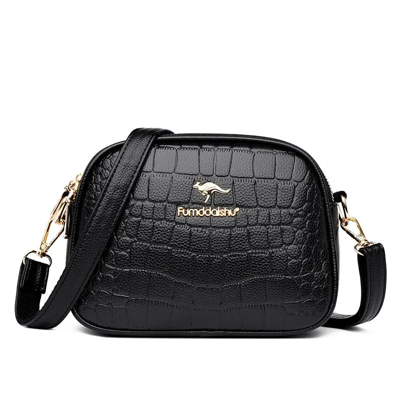 Women's Crocodile Pattern Large Capacity Cell Trendy Crossbody Bags
