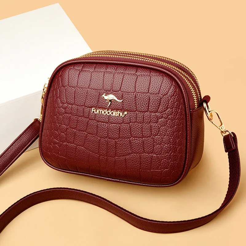 Women's Crocodile Pattern Large Capacity Cell Trendy Crossbody Bags