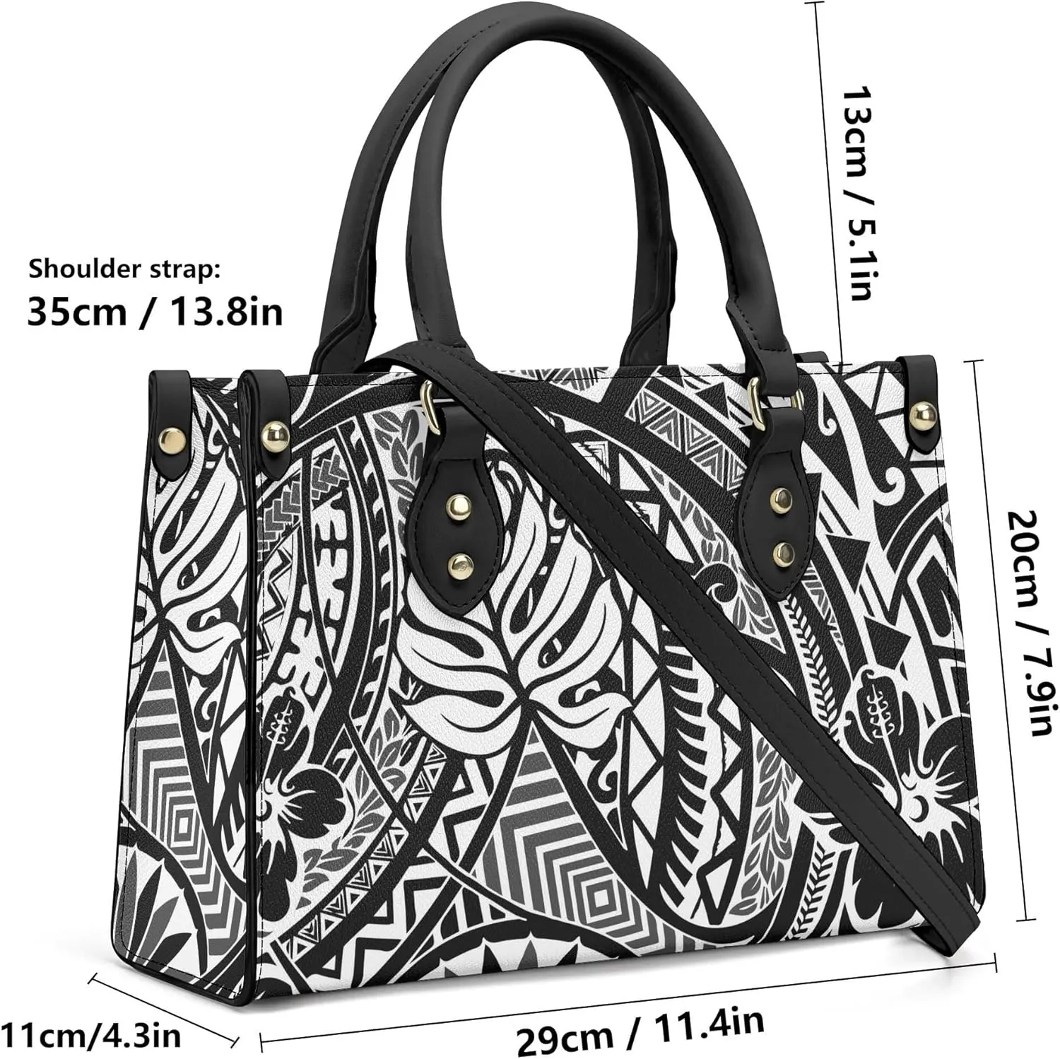 Women'S Crossbody Bag Square Tote Large Capacity Shoulder Bag Polynesian Hawaiian Pattern Custom Women'S Bag