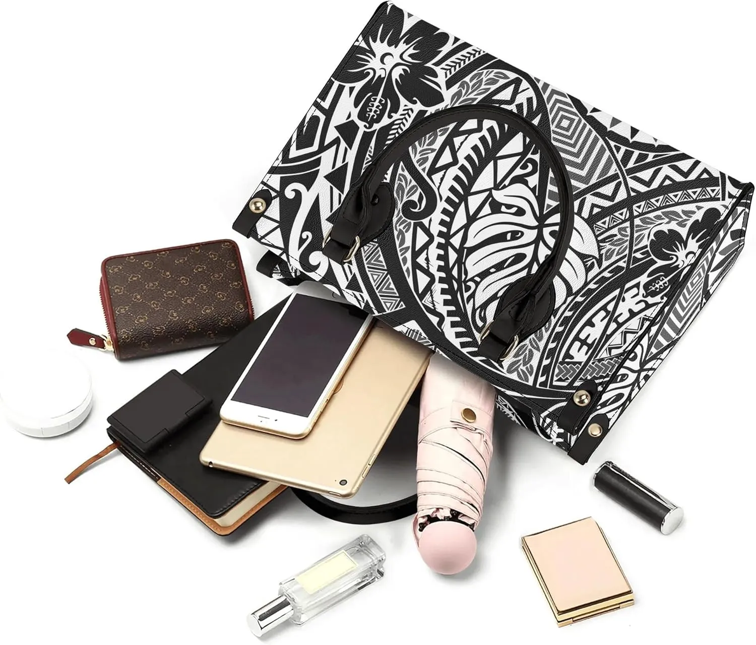Women'S Crossbody Bag Square Tote Large Capacity Shoulder Bag Polynesian Hawaiian Pattern Custom Women'S Bag