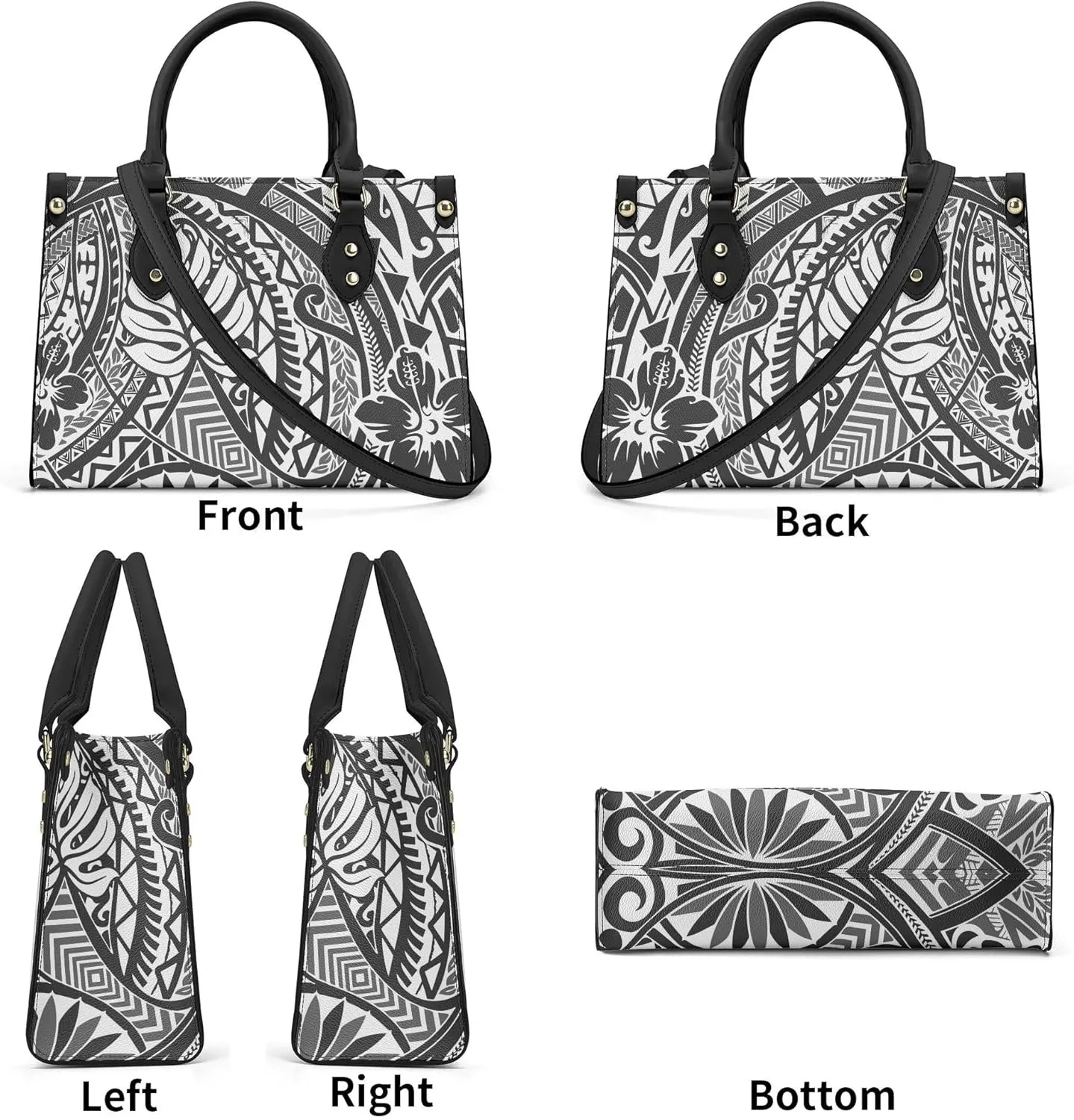 Women'S Crossbody Bag Square Tote Large Capacity Shoulder Bag Polynesian Hawaiian Pattern Custom Women'S Bag
