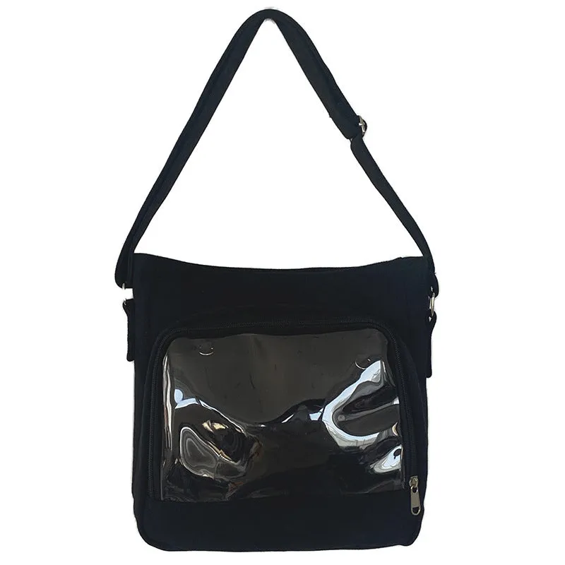 Women's Daily Minority Simple Transparent Basic Cartoon Doll Large Crossbody Bags