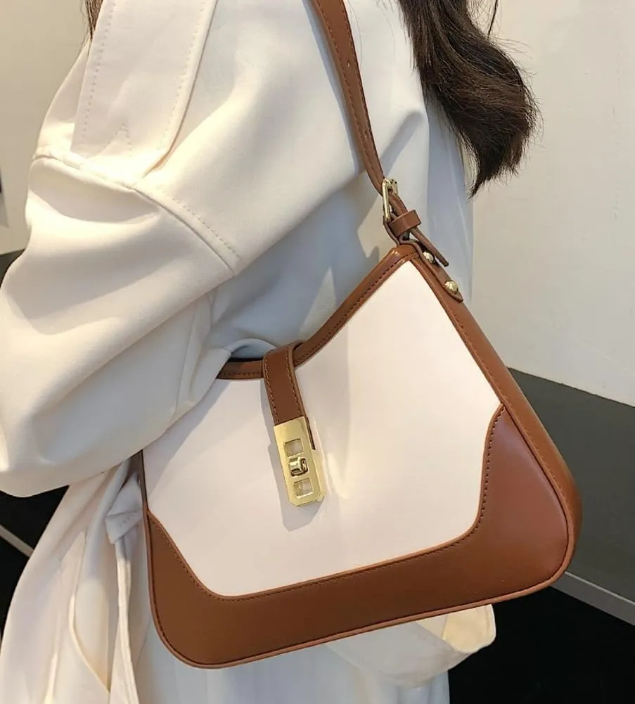 Womens Elegant Shoulder Tote Bag Handbag Saddle Crossbody Bag Underarm Purse PU Leather Top Handle Satchel