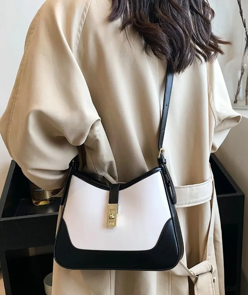 Womens Elegant Shoulder Tote Bag Handbag Saddle Crossbody Bag Underarm Purse PU Leather Top Handle Satchel
