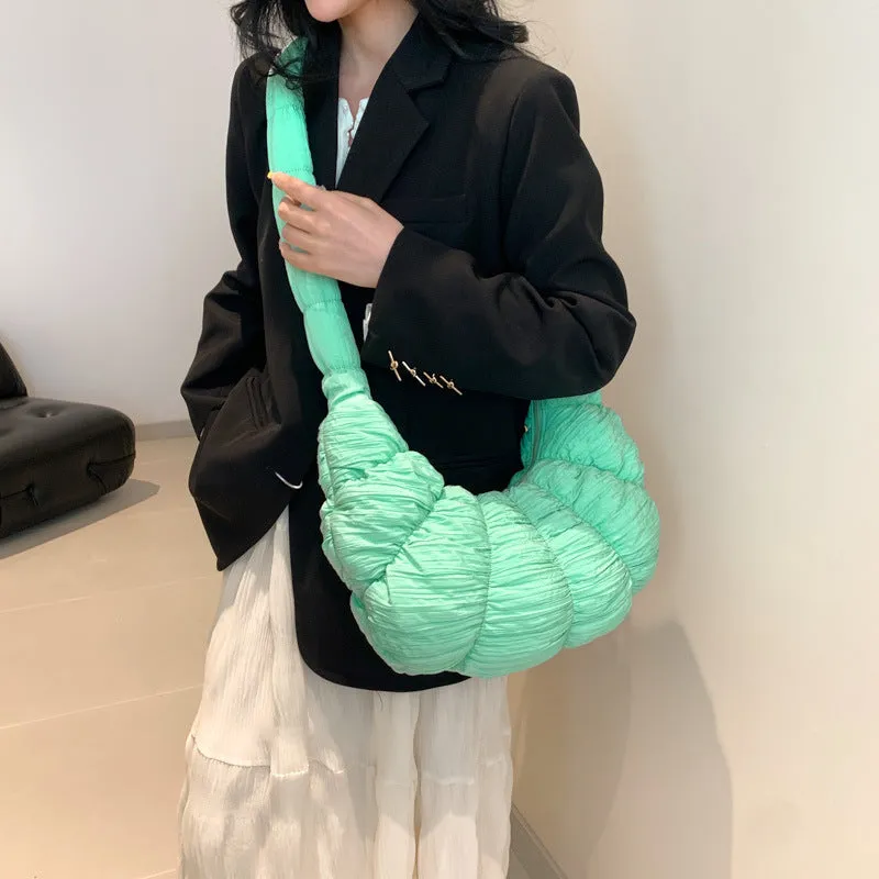 Women's Kosong Cloud Pleated Large Capacity Portable Crossbody Bags