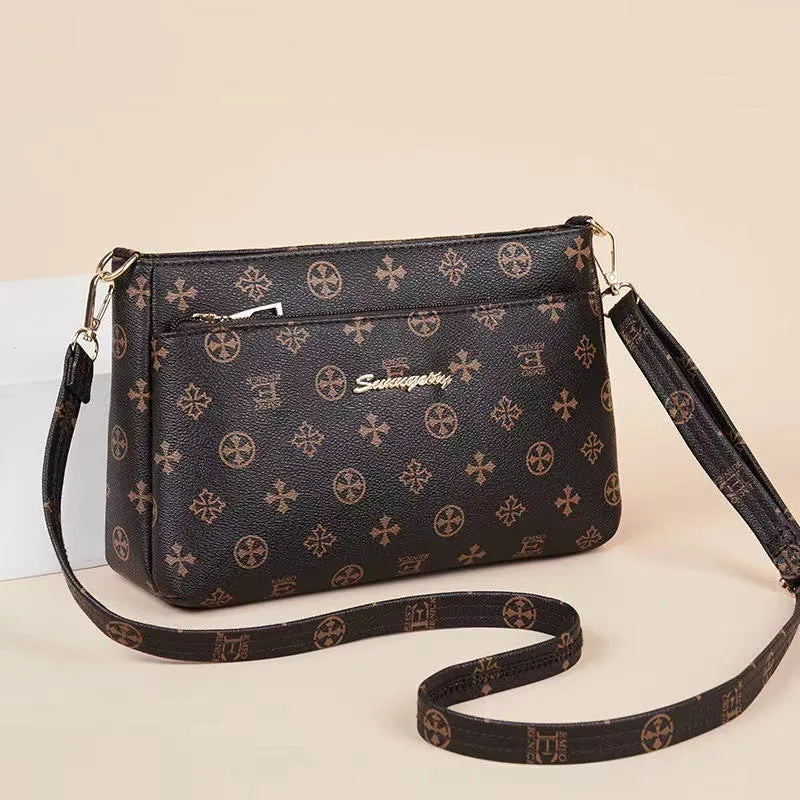 Women's Leather Wide Bottom Large Capacity Mother's Crossbody Bags