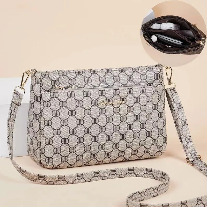Women's Leather Wide Bottom Large Capacity Mother's Crossbody Bags