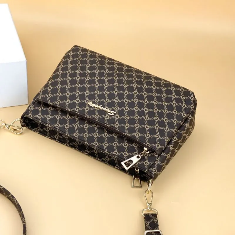 Women's Leather Wide Bottom Large Capacity Mother's Crossbody Bags