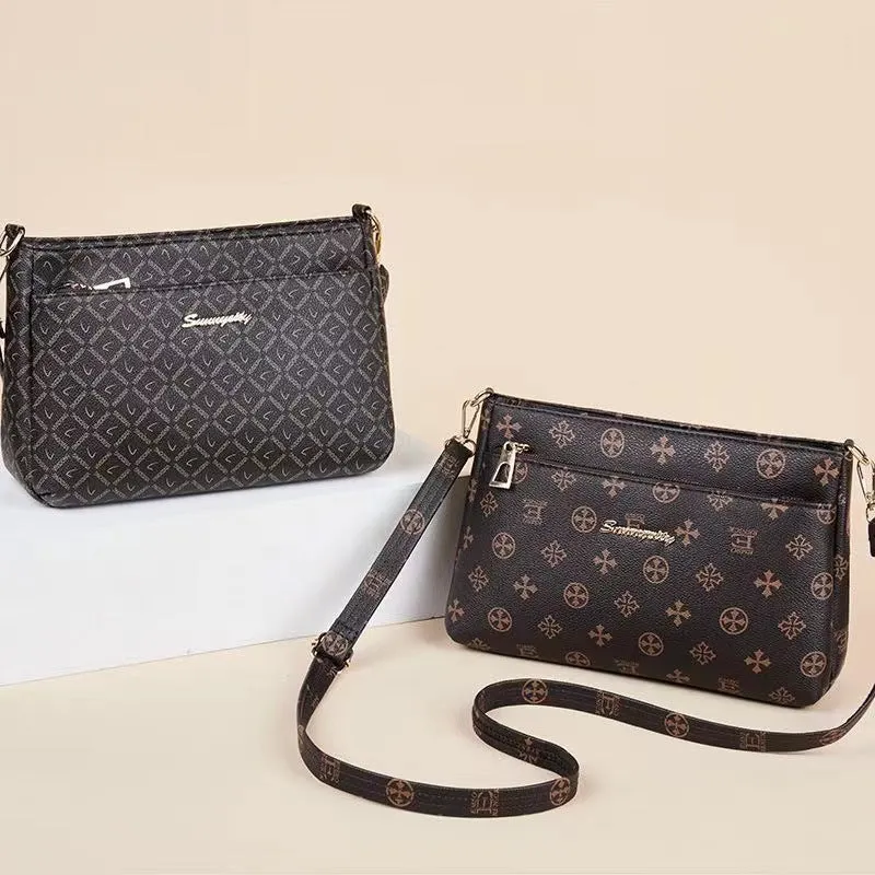 Women's Leather Wide Bottom Large Capacity Mother's Crossbody Bags
