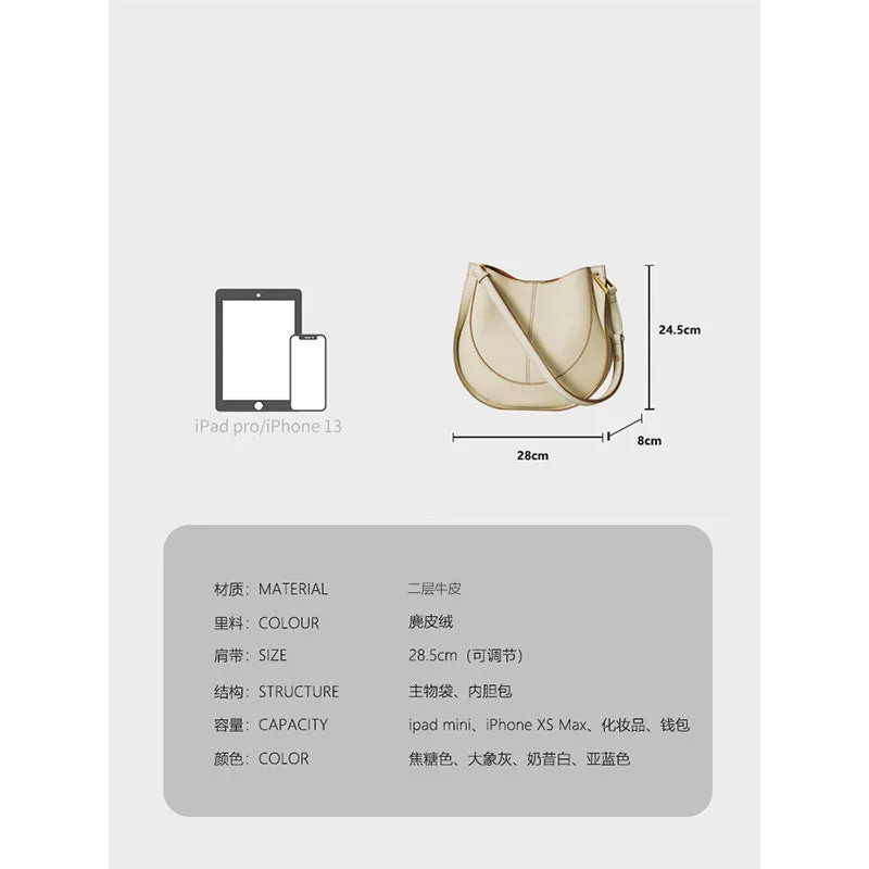 Women's Light Luxury Trendy Saddle Large Capacity Crossbody Bags