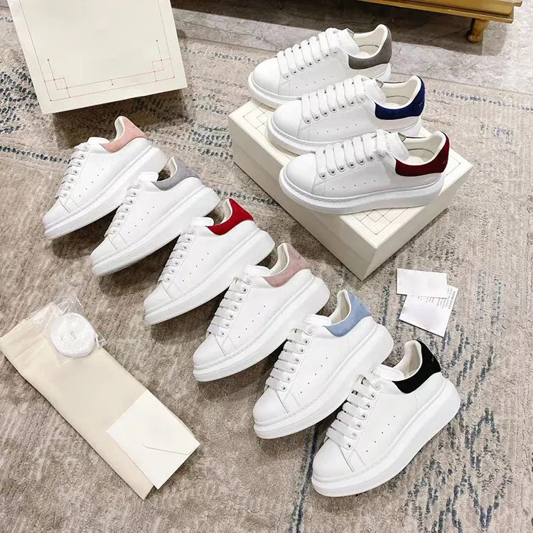 Women's Mcqueen White Platform Height Increasing Breathable Casual Shoes