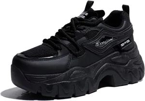 Womens Mesh Platform Sneakers Comfortable Walking Shoes Retro Breathable Casual Everyday Shoes