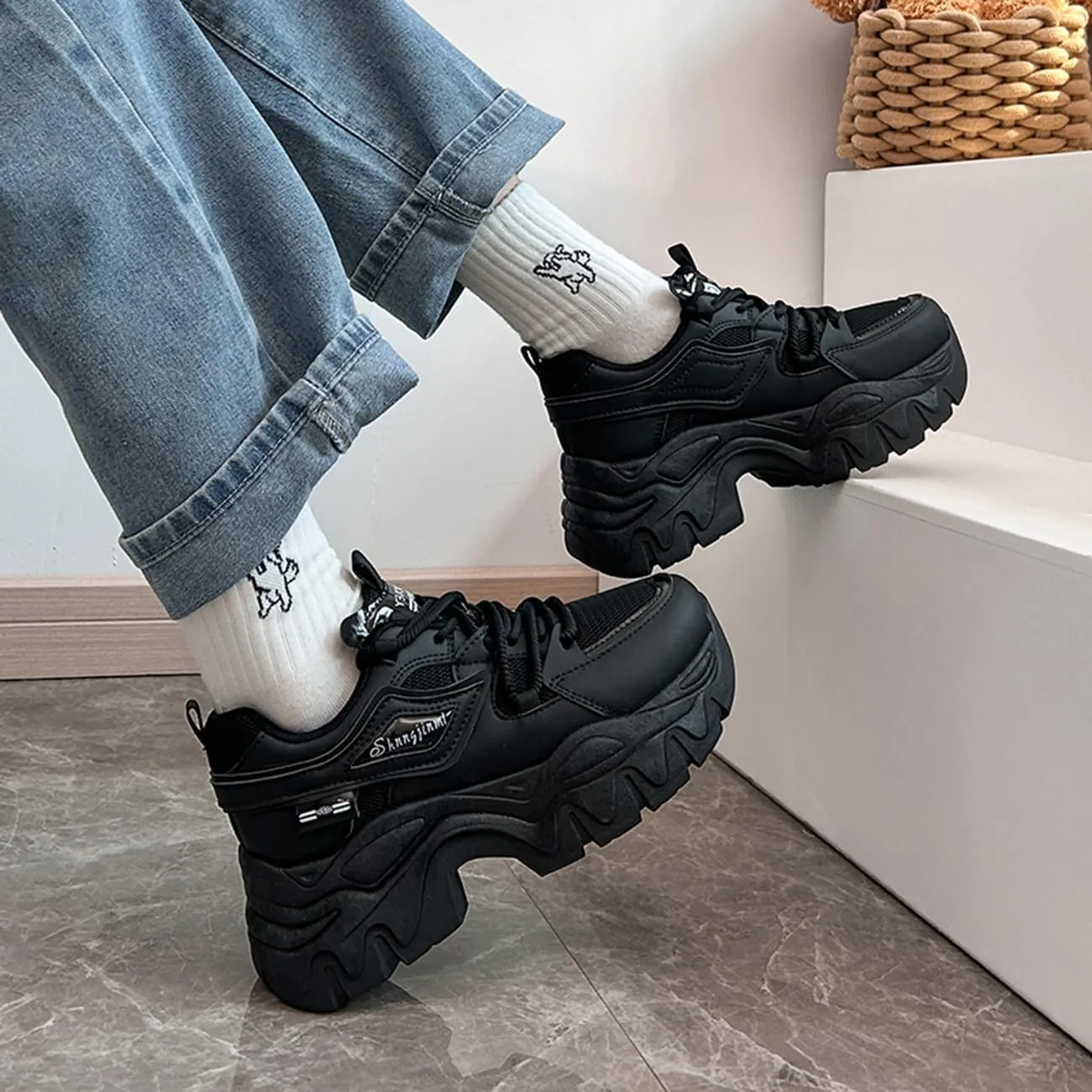 Womens Mesh Platform Sneakers Comfortable Walking Shoes Retro Breathable Casual Everyday Shoes