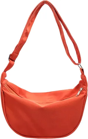 Women's Nylon Crossbody Bag Large Capacity Shoulder Bags Sling Purse Crescent Bag with Adjustable Strap