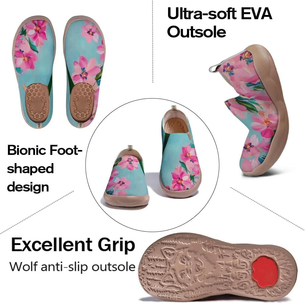 Women's Painting Slip On Travel Shoes Colorful Comfortable Lightweight Loafers Knitted Breathable Casual Walking Footwear