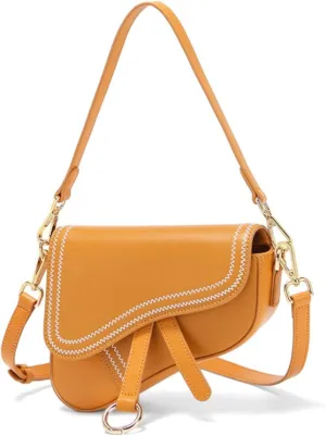 Women's Saddle Bag Vintage Stitching Mini Crossbody Shoulder Strap Small Purse