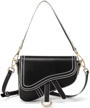 Women's Saddle Bag Vintage Stitching Mini Crossbody Shoulder Strap Small Purse