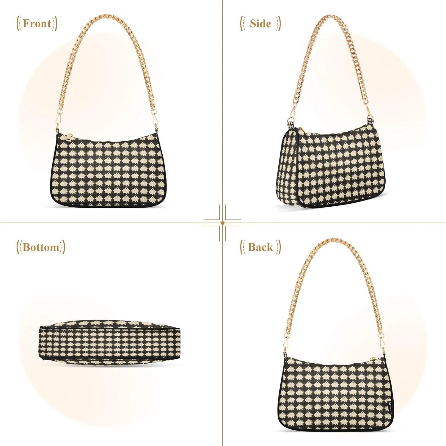 Womens Shoulder Bag Crossbody Purse Hobo Handbag for Ladies Gold Chain