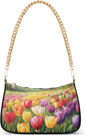 Womens Shoulder Bag Crossbody Purse Hobo Handbag for Ladies Gold Chain