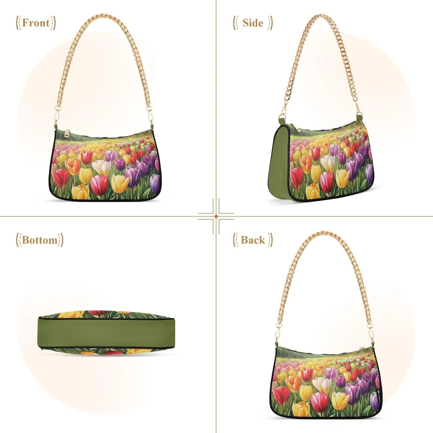Womens Shoulder Bag Crossbody Purse Hobo Handbag for Ladies Gold Chain