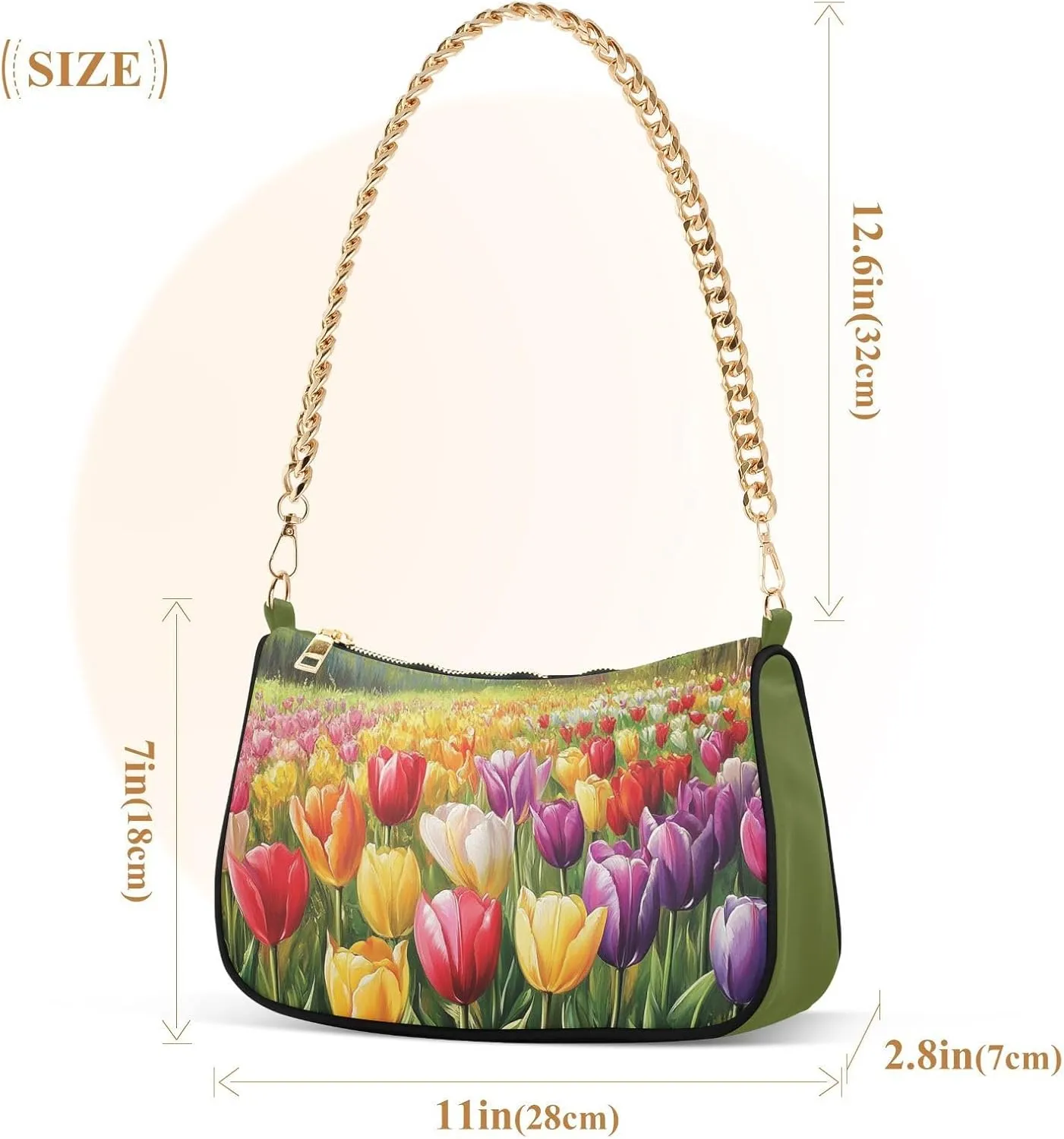 Womens Shoulder Bag Crossbody Purse Hobo Handbag for Ladies Gold Chain