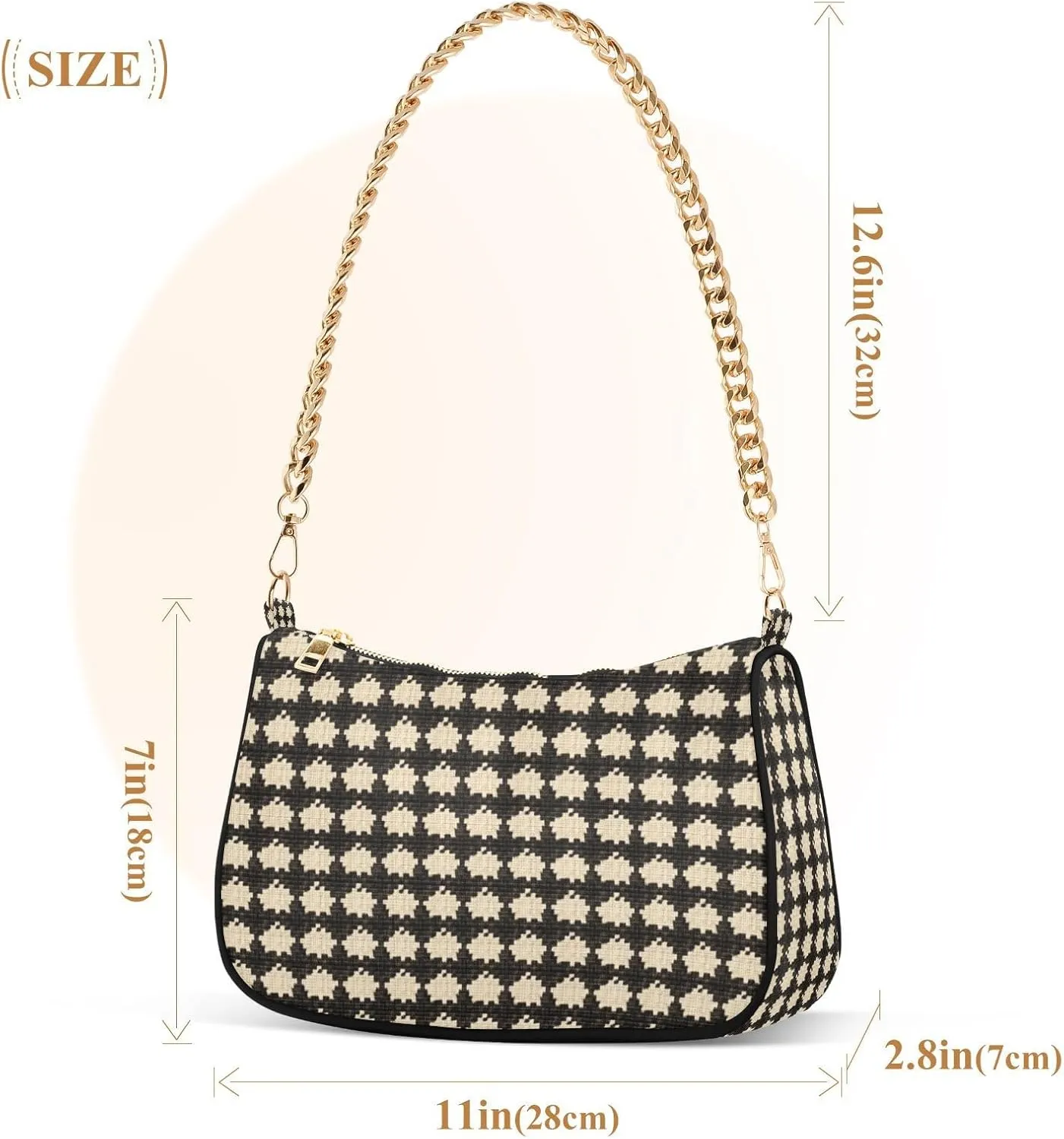 Womens Shoulder Bag Crossbody Purse Hobo Handbag for Ladies Gold Chain