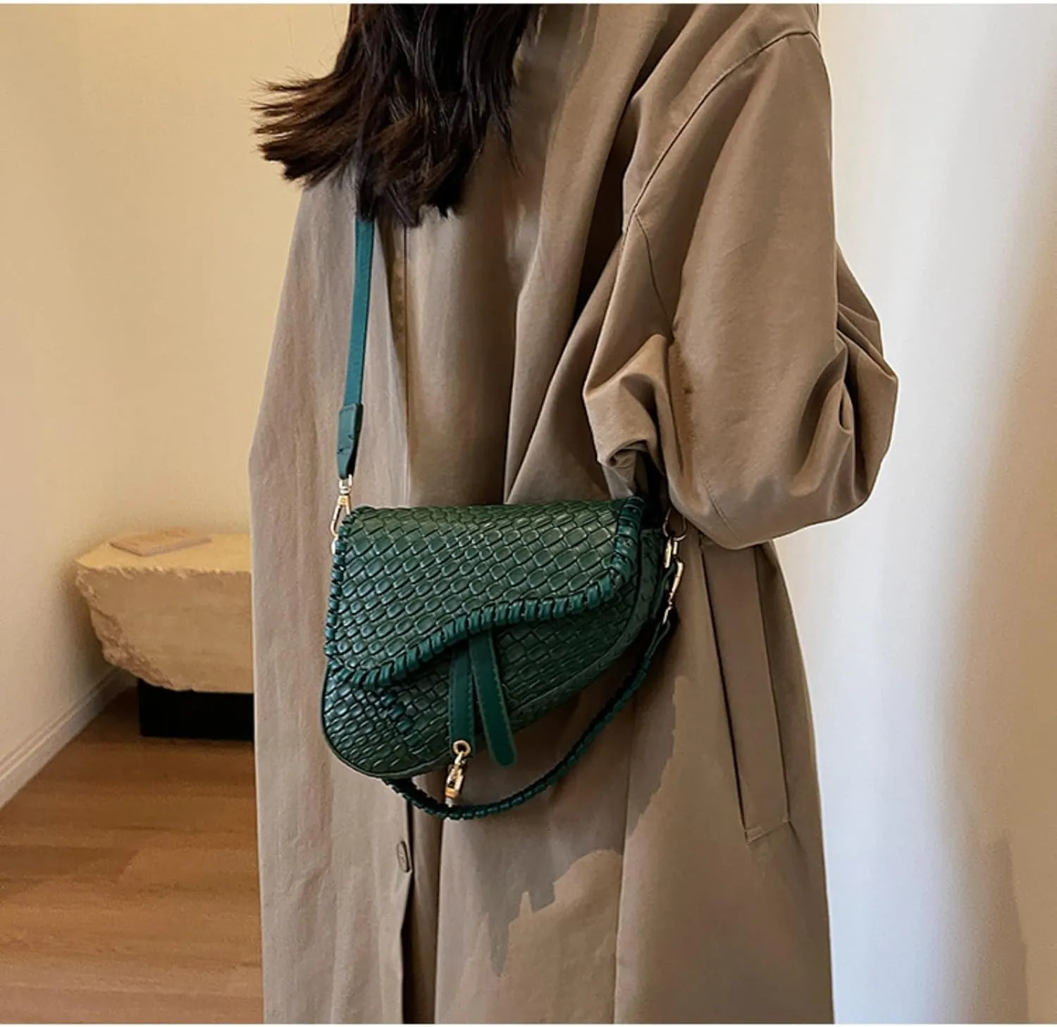 Women's Small Saddle Bag Crossbody Bag for Women Trendy Pursel Hobo Bag Shoulder Bag Satchel Handbag Purse (Brown)