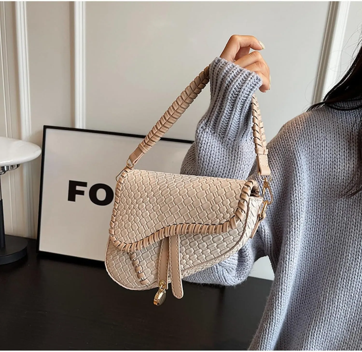 Women's Small Saddle Bag Crossbody Bag for Women Trendy Pursel Hobo Bag Shoulder Bag Satchel Handbag Purse (Brown)