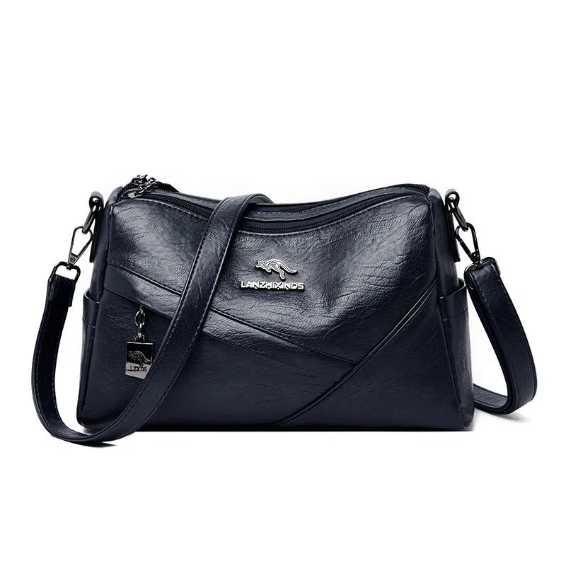 Women's Trendy Soft Leather Korean Style Large Crossbody Bags
